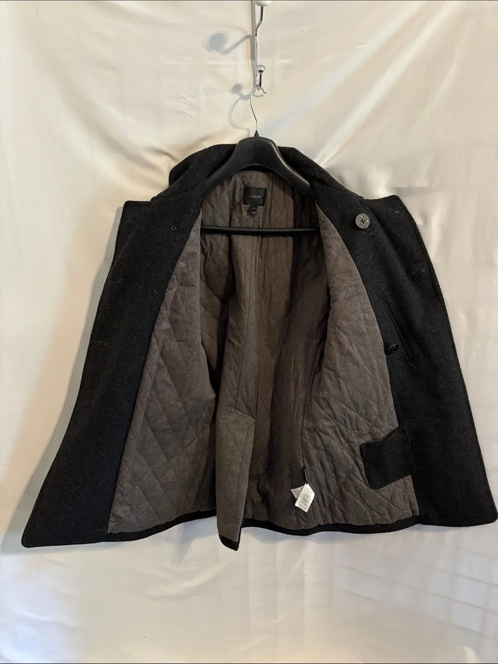 J. Crew Dock Wool Peacoat Men's Gray Size Medium Tall Coat